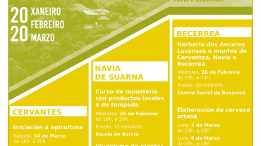 Programa de actividades divulgativas sobre a Reserva dos Ancares da Deputación de Lugo no primeiro trimestre do 2020
